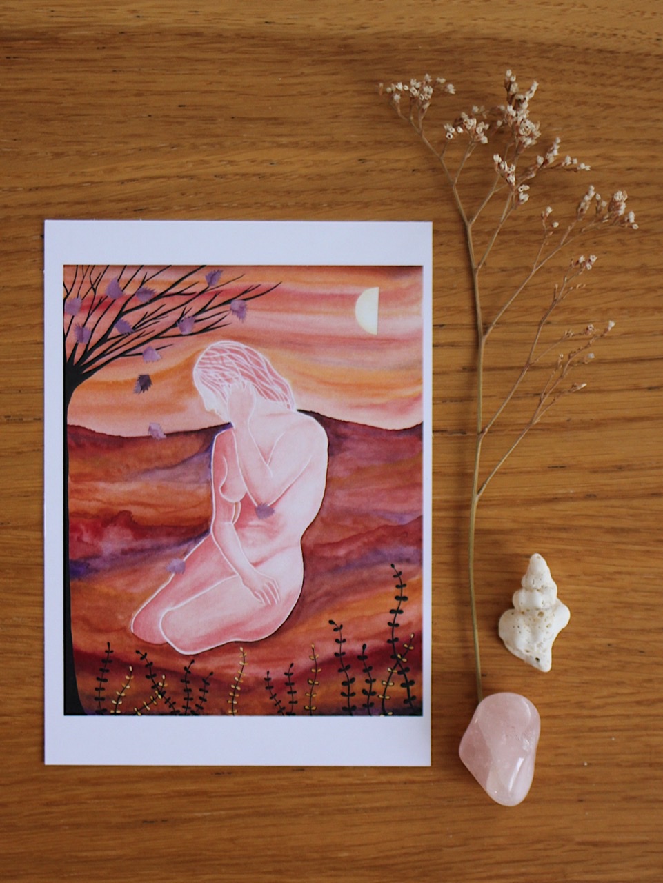 Print A6 de l’aquarelle « Sensualité » de la série « Féminin sacré »